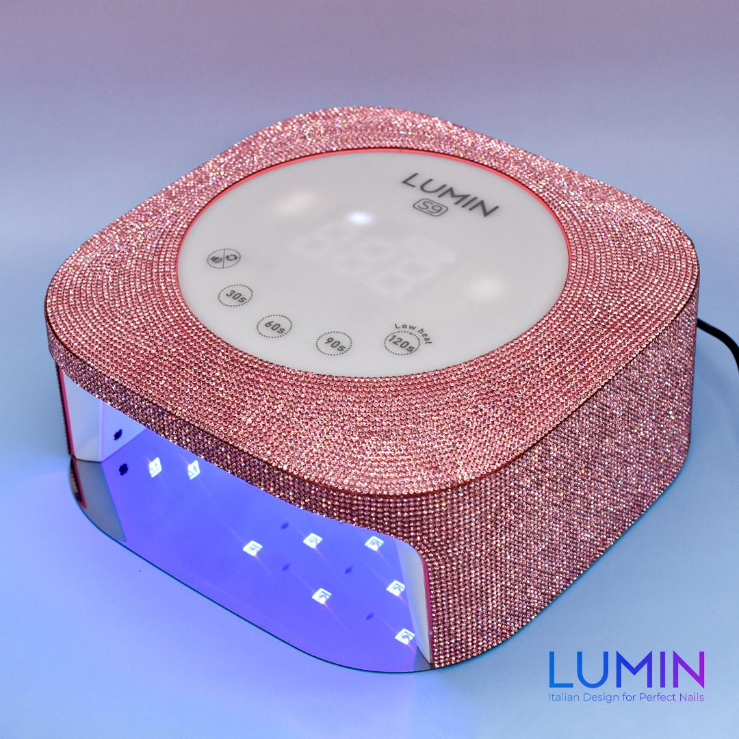 LUMIN S9 PINK STRASS LAMPADA UV LED 48W con Display, Timer, Sensore automatico