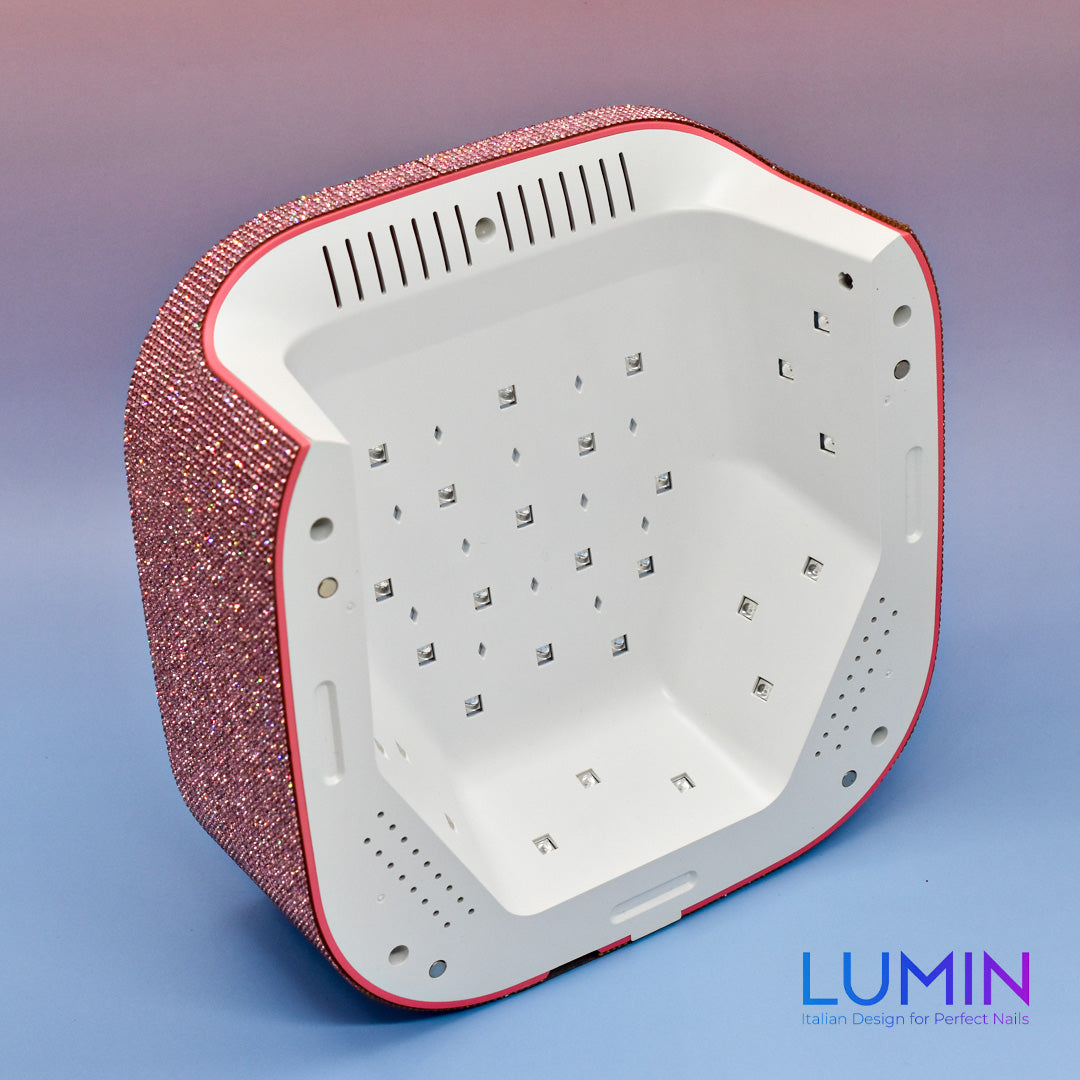 LUMIN S9 PINK STRASS LAMPADA UV LED 48W con Display, Timer, Sensore automatico