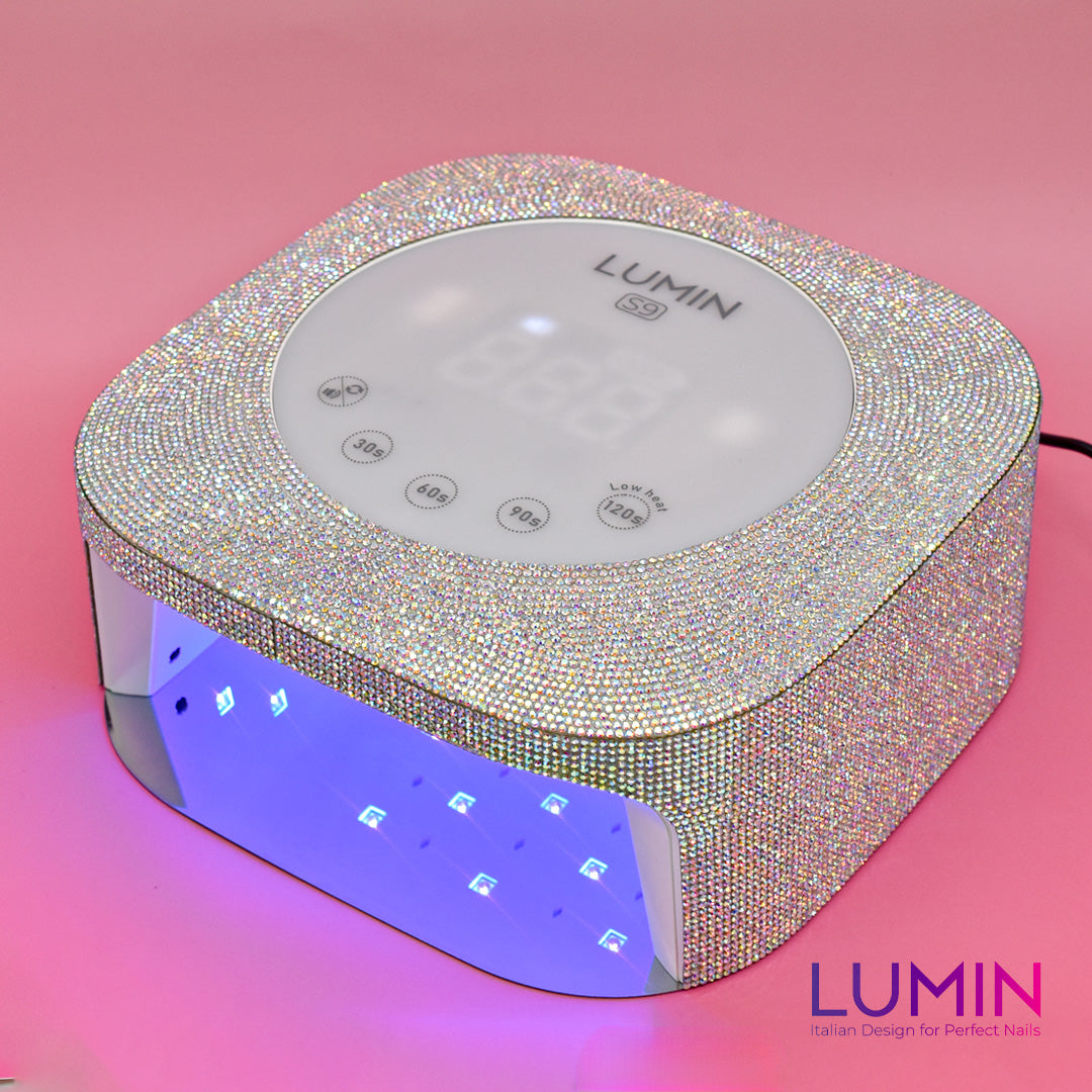 LUMIN S9 WHITE STRASS LAMPADA UV LED 48W con Display, Timer, Sensore automatico